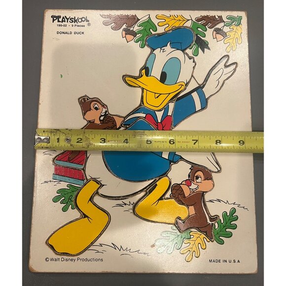Vintage Playskool Disney Donald Duck W Chip & Dale Wooden Children’s‎ Puzzle - Picture 6 of 11